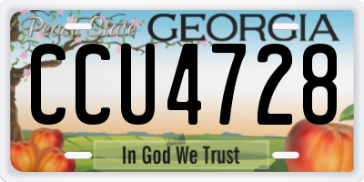 GA license plate CCU4728
