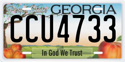 GA license plate CCU4733