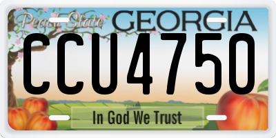 GA license plate CCU4750