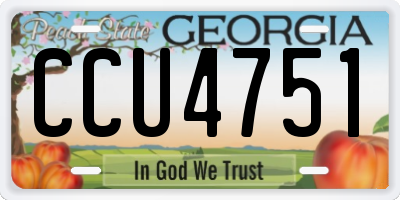 GA license plate CCU4751
