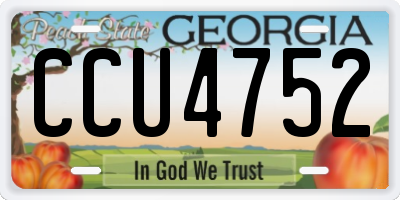 GA license plate CCU4752