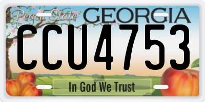 GA license plate CCU4753