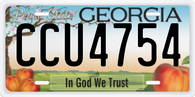 GA license plate CCU4754
