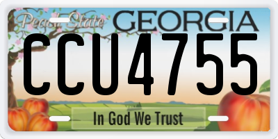 GA license plate CCU4755