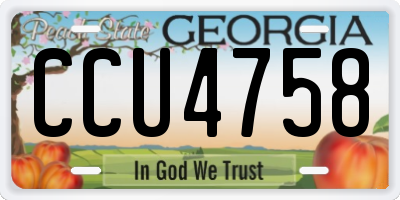 GA license plate CCU4758