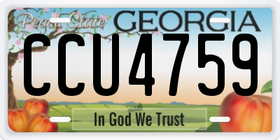 GA license plate CCU4759