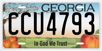 GA license plate CCU4793