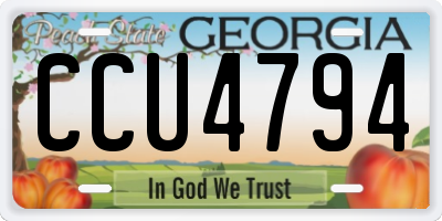 GA license plate CCU4794