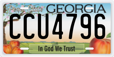GA license plate CCU4796