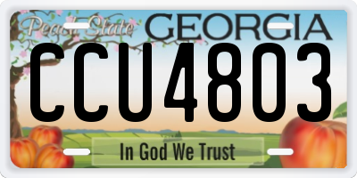 GA license plate CCU4803