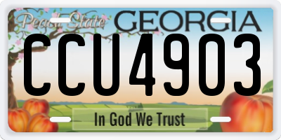 GA license plate CCU4903