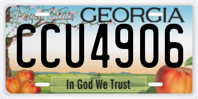 GA license plate CCU4906