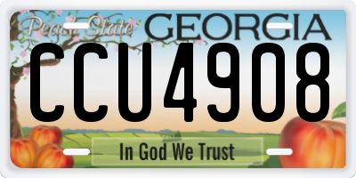 GA license plate CCU4908
