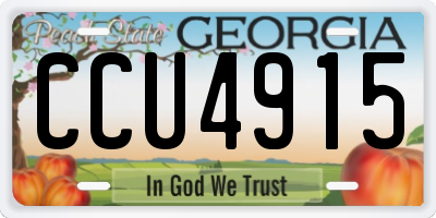 GA license plate CCU4915
