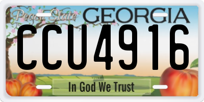 GA license plate CCU4916