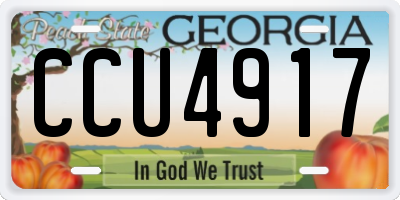 GA license plate CCU4917