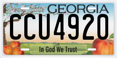 GA license plate CCU4920