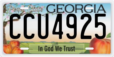 GA license plate CCU4925