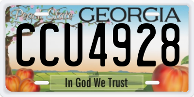 GA license plate CCU4928