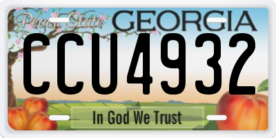 GA license plate CCU4932