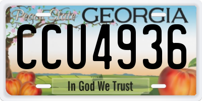 GA license plate CCU4936