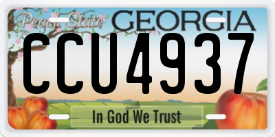 GA license plate CCU4937