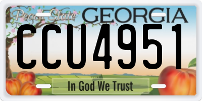 GA license plate CCU4951
