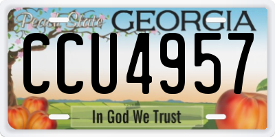 GA license plate CCU4957