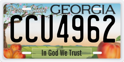 GA license plate CCU4962