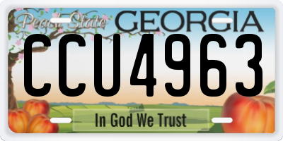 GA license plate CCU4963