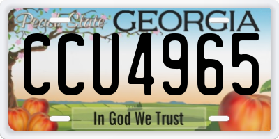 GA license plate CCU4965