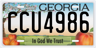 GA license plate CCU4986