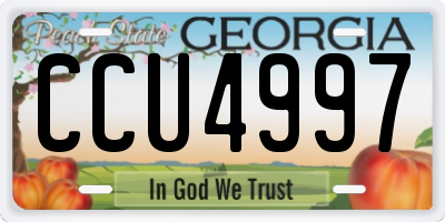 GA license plate CCU4997