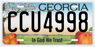 GA license plate CCU4998