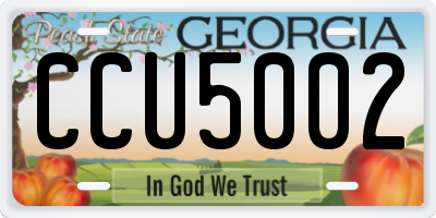 GA license plate CCU5002