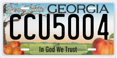 GA license plate CCU5004