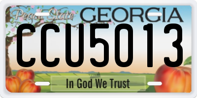 GA license plate CCU5013