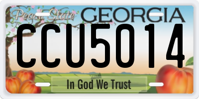 GA license plate CCU5014