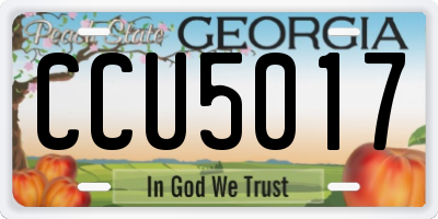 GA license plate CCU5017
