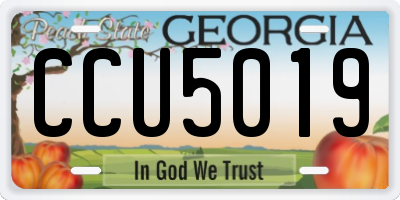 GA license plate CCU5019