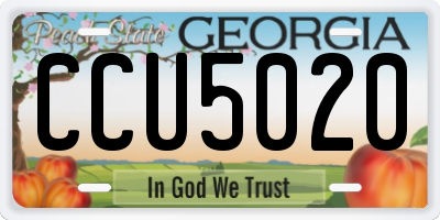 GA license plate CCU5020