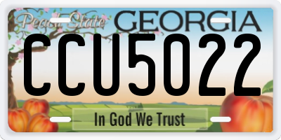 GA license plate CCU5022