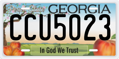 GA license plate CCU5023