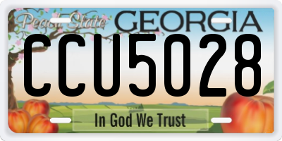 GA license plate CCU5028
