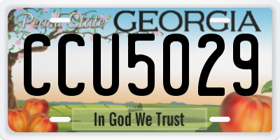 GA license plate CCU5029