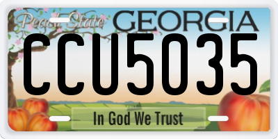 GA license plate CCU5035