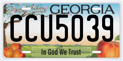 GA license plate CCU5039