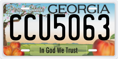 GA license plate CCU5063