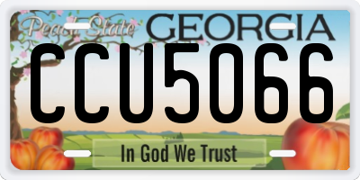 GA license plate CCU5066