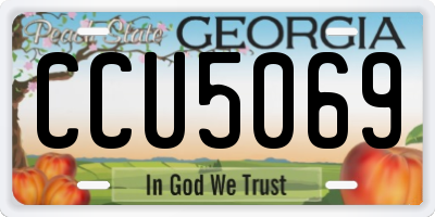 GA license plate CCU5069